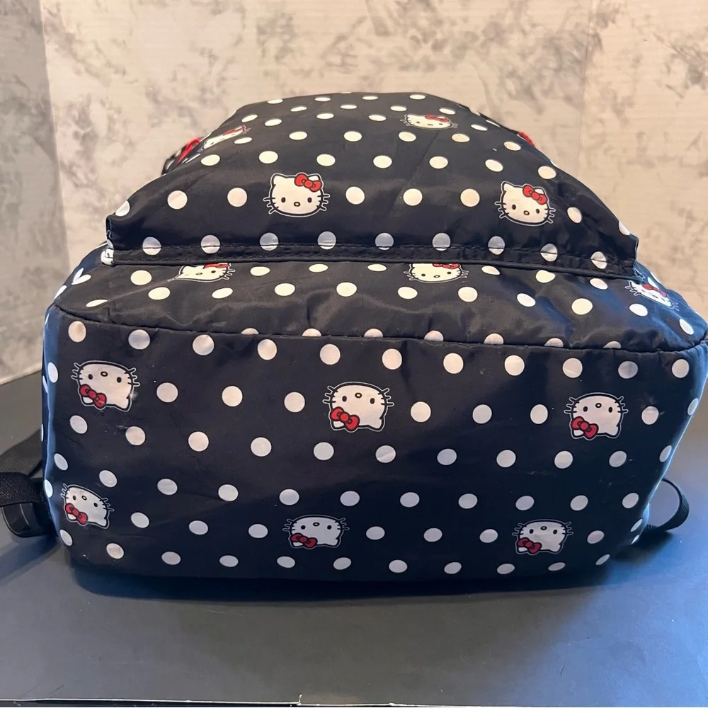 Hello Kitty Bioworld Backpack Back to School Collegiate‎ Polka Dots Black/White